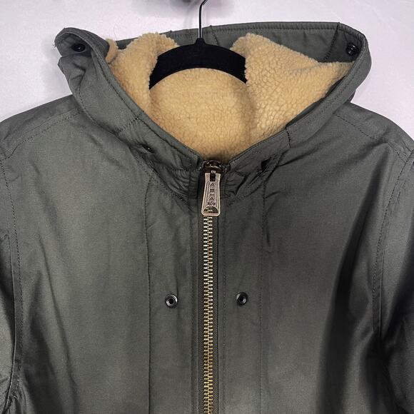 Alpha Industries Mens M Olive Green M-47 Pile Liner Long Jacket Reversible Hood - Picture 5 of 16